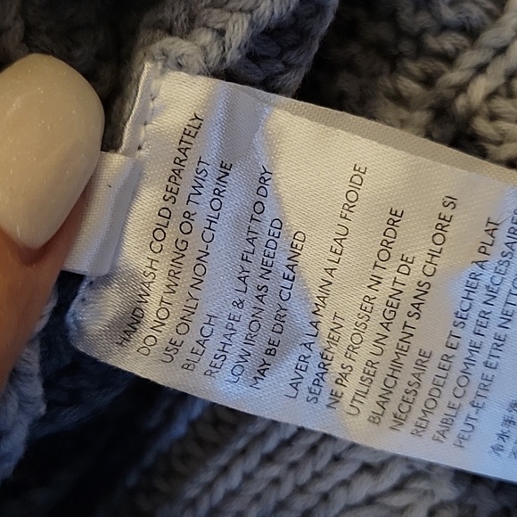 PILCRO INDIGO BLUE TIE DYE COTTON CABLEKNIT - Picture 8 of 8